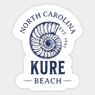 Kure Beach, NC Summertime Vacationing Seashell Sticker